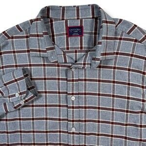 UNTUCKit Mens Edmeades Regular Fit Button Down Flannel Shirt Gray Plaid Sz Large